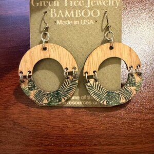 Green Tree Bamboo Earrings "Jungle"